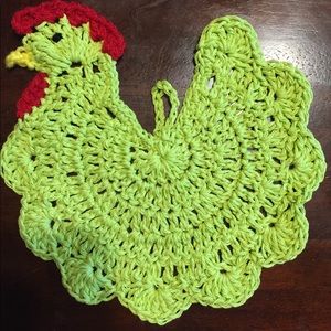 NWOT Crocheted (Lime Green) Chicken Potholder
